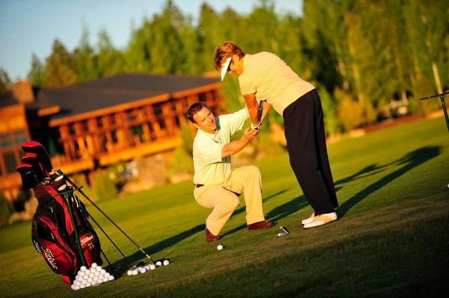 golfers on course